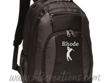 Backpack Personalized Golfer Golf Golfing Sports Monogrammed Embroidered Bag