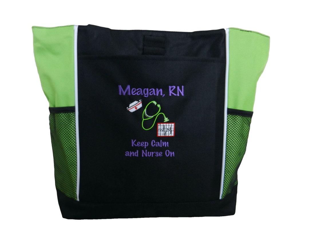 Tote Bag Personalized Keep Calm Nurse on Nursing RN BSN RT Cna - Etsy