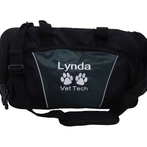 Duffel Bag Personalized Canine Task Force K9 Vet Tech VT Dog Groomer Pet Animal Lover Paw Prints RN Luggage Monogrammed Best in Show Duffle