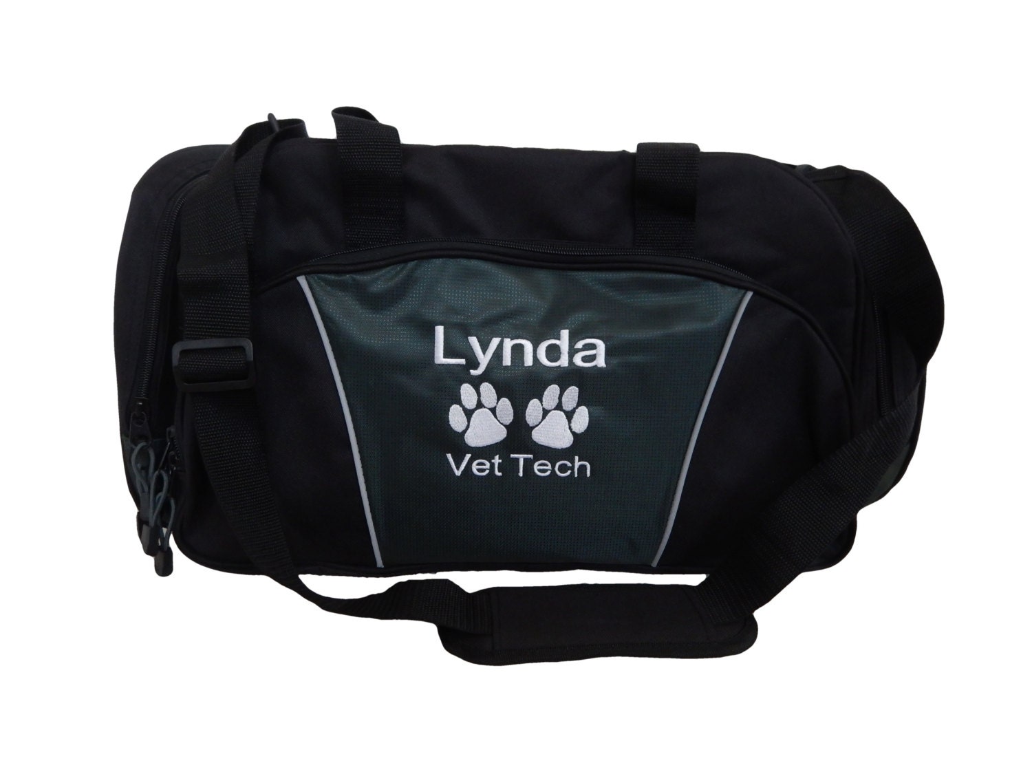 Vet Tech Animal Love Personalized Embroidered Duffle Bag 