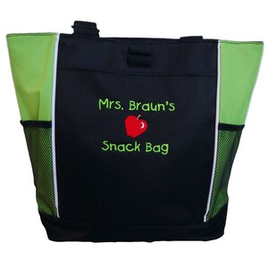 Tote Bag Personnalisé Enseignant Apple Snack Bag Préscolaire Maternelle Aide scolaire Conseiller Élève Assistant d’enseignement Aide à la chambre Maman