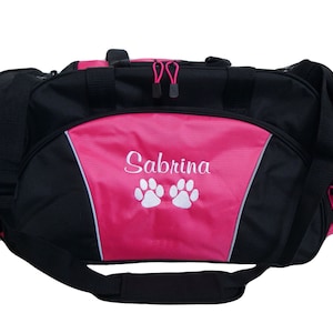 Duffel Bag Personalized Vet Tech VT Veterinarian Canine Unit Dog Groomer Pet Animal Lover Paw Prints RN Luggage Monogrammed Best in Show