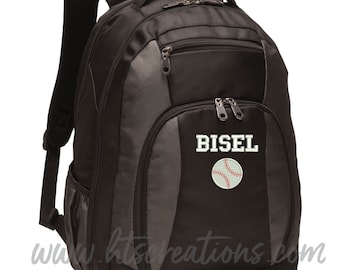 Backpack Personalized Baseball Balling Sports Monogrammed Embroidered Bag