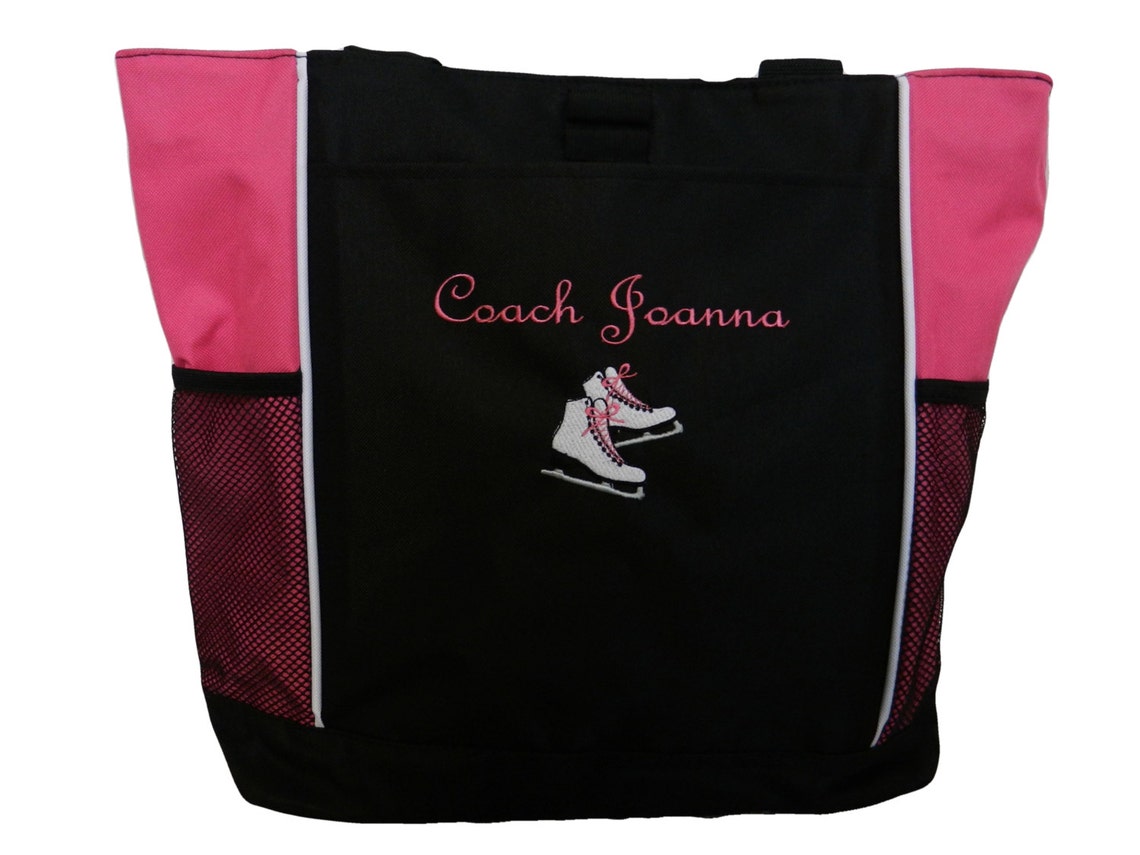 Ice Skate Print Pattern Leather Tote Bag