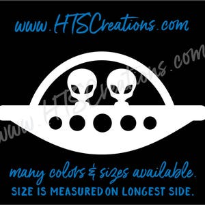 UFO Alien Extraterrestrial Life Space Spaceship Vinyl Decal Water Bottle Tumbler Laptop Car Boat Mirror Truck Mirror Vanity Beach VALIENUFO1