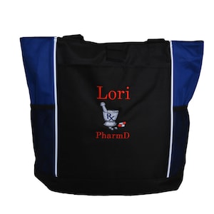 Sac fourre-tout Pharmacien personnalisé Pharmacie RX Pharm D Pilules Mortier Infirmière RN Mortier Pestal Pills Salle d’urgence Soins infirmiers