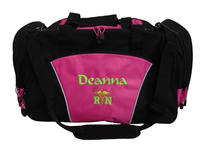Duffel Bag Personalized Nurse Medical Gold Caduceus Serpent RN Etsy
