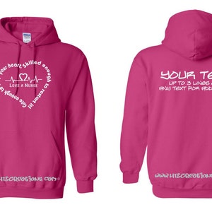 Infermiera Studentessa Abbastanza carina Ferma il tuo cuore Skilled Personalizzato Testo personalizzato Felpa pullover con cappuccio unisex S M L Xl Molti colori
