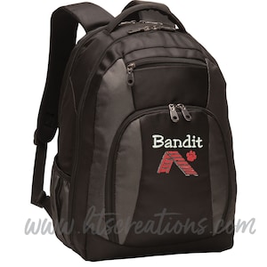 Backpack Personalized Agility Equipment A Frame Ramp Dogwalk Paw Prints Dog Puppy Canine K9 Sport Rescue Adopt Monogrammed Embroidered Bag