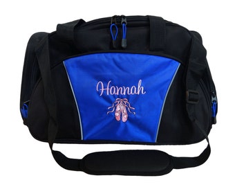 Duffel Bag Personalized Ballet Shoes Ballerina Dancer Dance Tap Hip Hop Irish Gymnastics Nutcracker Pink Blue Red Green Grey Many Colors