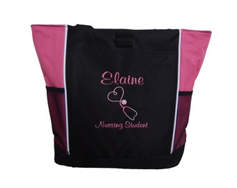 Tote Bag Personalized Nurse Student RN BSN ER Lvn lpn Nicu Med Assistant Emergency Room Department Nursing Pediatric Clinical Instructor