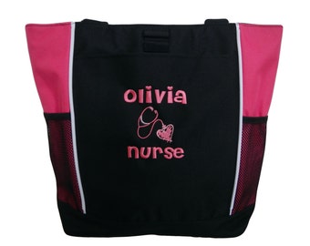 Tote Bag Personalized Nurse Student RN BSN CNA Case Manager Cardiac Respiratory Care Heart Steth er Trauma Medic Nursing Respiratory Therapy