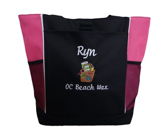 Tote Bag Personalized Beach Honeymoon Bridesmaid Bride Swimming Swim Ocean Sunscreen Towel Beach Wax Sunglasses Surfing Vacation Nautical