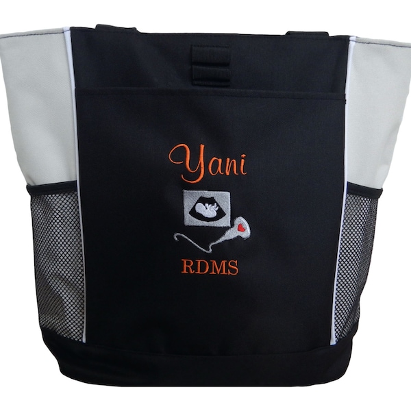 Tote Bag Personalized Sonogram Xray Transducer Baby Mother Ultrasound Pregnacy Nurse Student RDMS Nursing OBGYN Obstetrics Perinatal Mongram