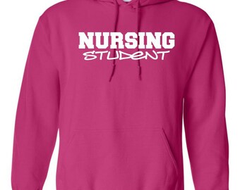 Nursing Nurse Student Custom Personalized Text Unisex Hoodie Pullover Sweatshirt S M L Xl  2xl 3xl 4xl Many Colors Can Be Custom Designed