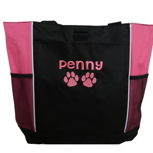 Tote Bag Personalized Paw Prints Dog Groomer Walker Puppy Vet Veterinary School Best in Show Pet