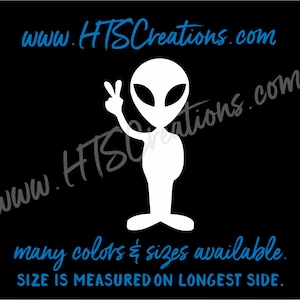 Alien Peace Head Extraterrestial Area 51 UFO Outer Space Vinyl Decal Laptop Car Boat Mirror Truck Mirror Cell Phone Thermos VALIENPEACE1