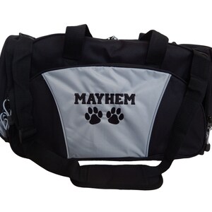 Duffel Bag Personalized Dog Paw Prints Vet Veterinar Gift Travel Comptetition Dog Groomer Pet Luggage Monogrammed