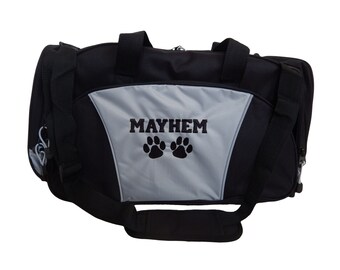 Duffel Bag Personalized Dog Paw Prints Vet Veterinar Gift Travel Comptetition Dog Groomer Pet Luggage Monogrammed