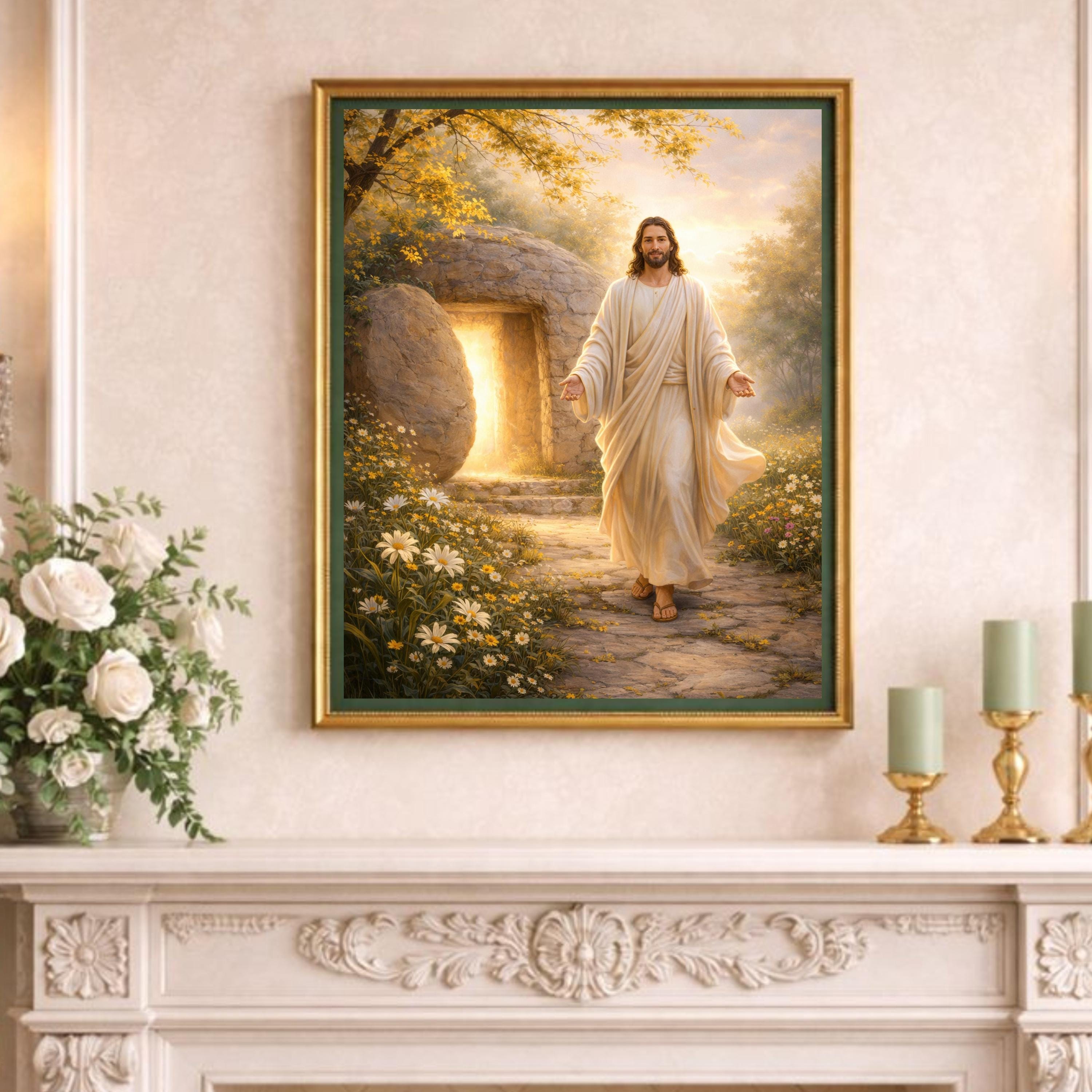 He is Risen Wall Art, Jesus Christ Resurrected Print, Easter Christian ...