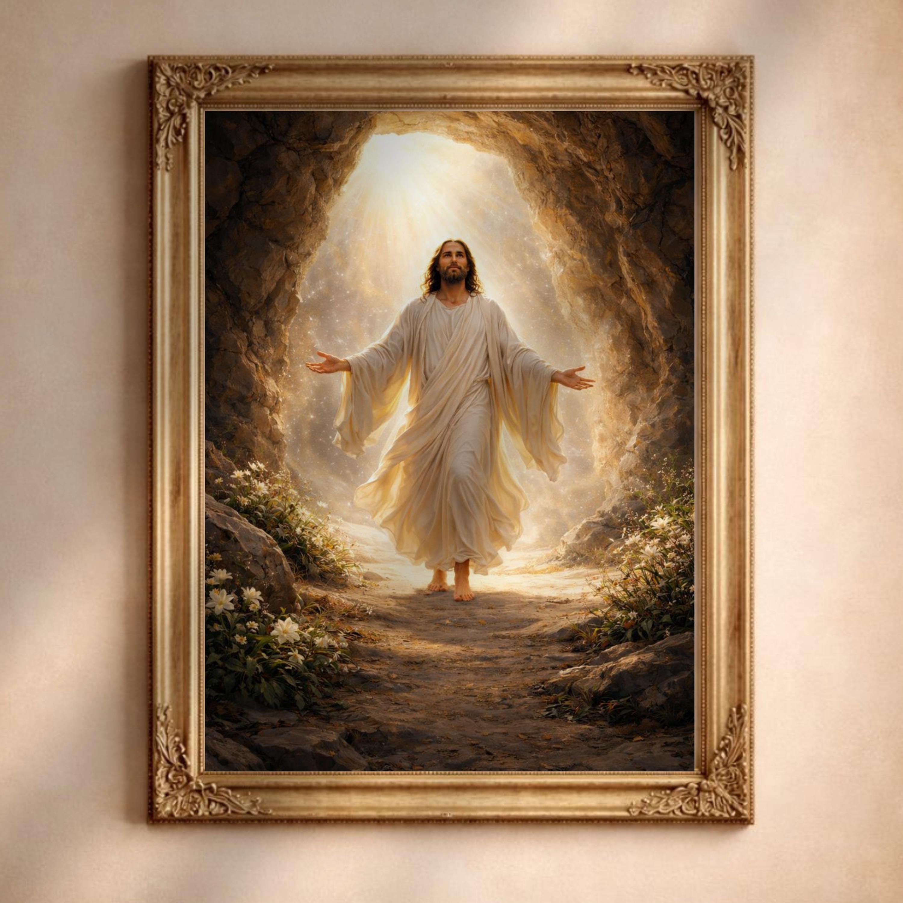 Jesus Christ Resurrected Wall Art Print, Easter Resurrection Christian ...