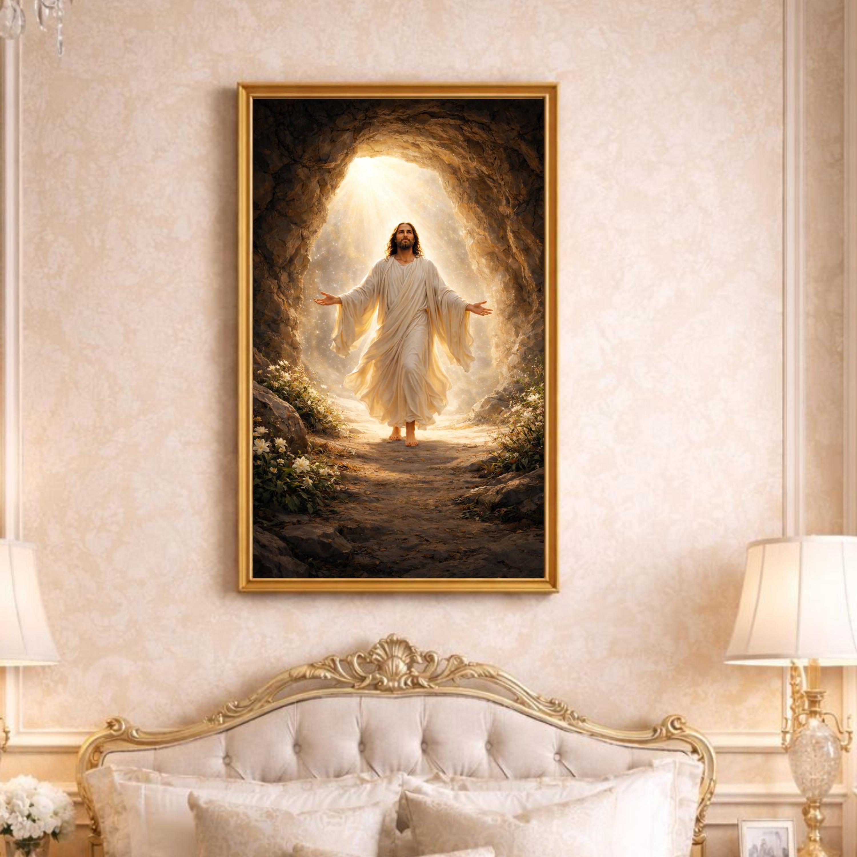 Jesus Christ Resurrected Wall Art Print, Easter Resurrection Christian ...