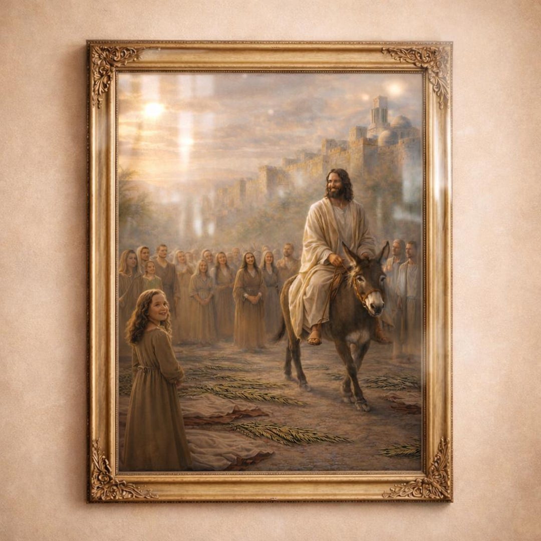 Palm Sunday Wall Art, Jesus Triumphal Entry Into Jerusalem Print ...