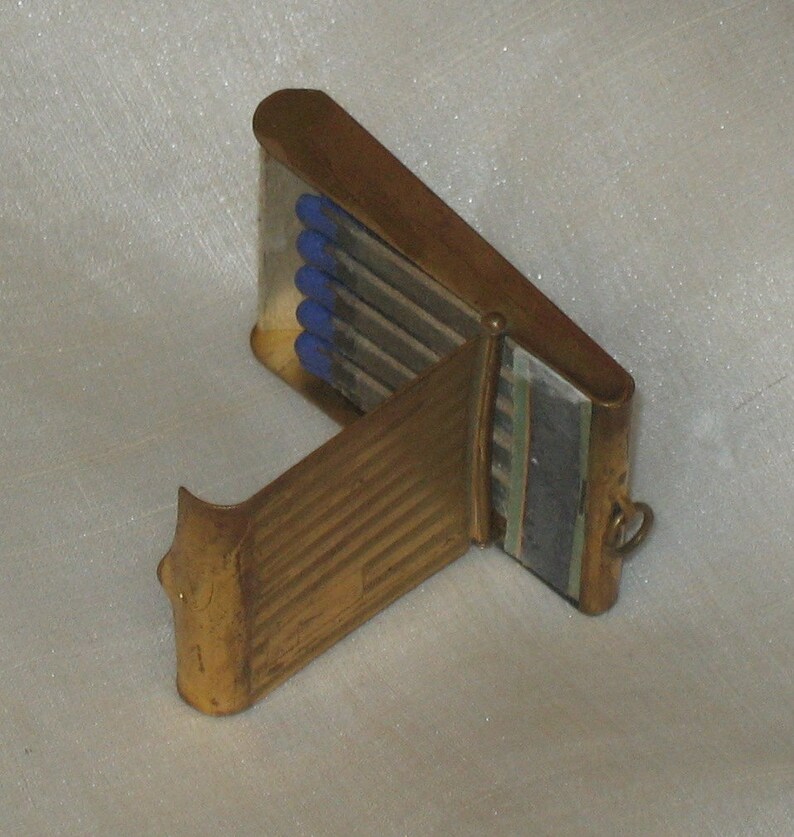 Vintage Brass Pocket Matchbook Case Holder Match Safe Fob w/ Etsy