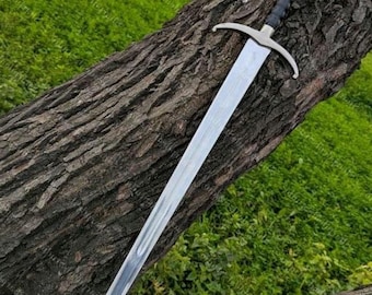 Replika av rostfritt stålsvärd | Långt svärdsblad | Handgjord cosplay-rekvisita i rostfritt stål | Perfekt present till marionettbrud, årsdag och julklapp
