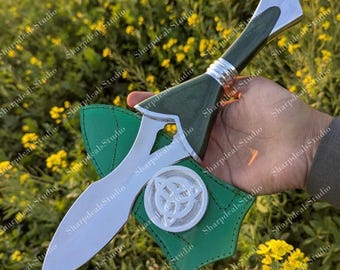 Ręcznie robiony amerykański sztylet elfów w stylu celtyckim | Nóż wikingów nordyckich | Nóż do cosplayu fantasy | Prezent na Boże Narodzenie i rocznicę