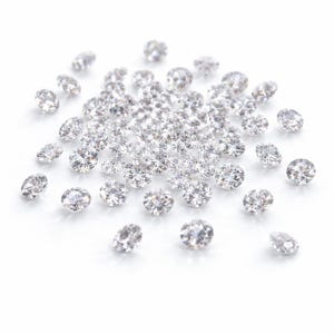 Runda moissanit melee-stenar, lösa briljantslipade accenter, D-färg VVS, 0,8–2 mm