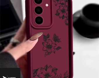 Silicone Case For Samsung Galaxy S21-25 Ultra/Plus | A14-17 | A25-26 | A53-56 | A34-36 | Flowers Print