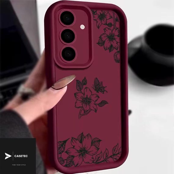 Silicone Case For Samsung Galaxy S21-25 Ultra/Plus | A14-17 | A25-26 | A53-56 | A34-36 | Flowers Print
