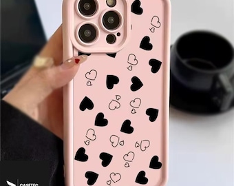 Silicone Phone Case For iPhone 11-17 Pro Max | Heart Design | Pink