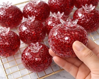 Garnet Crystal Squishy Stress Ball, Jelly Gel Fidget Toy, Anxiety Relief Sensory Toy