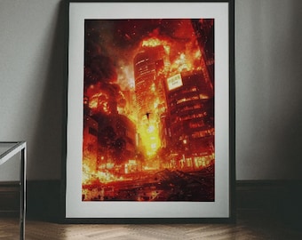 Póster del incidente de Shibuya de Jujutsu Kaisen, arte mural de anime, impresión minimalista de manga