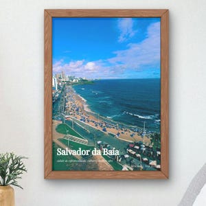 Affiche de Voyage Salvador da Bahia | Affiche Murale Amérique Latine | Affiche Brésil | Wall Art Decor | Bahia Brazil | Wall Art Brazil |