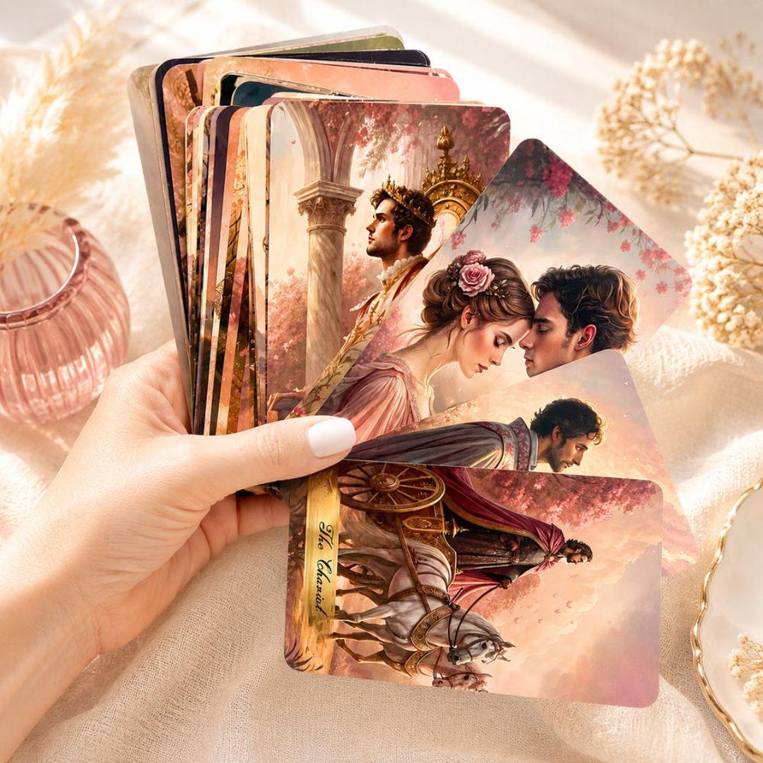 NEW Pink Garden Art Nouveau Tarot Deck, 78 Romantic Illustrated Tarot ...