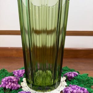 ART DECO Style ガラス 金属 花瓶　Vintage Art Deco Glass Vase - Etsy