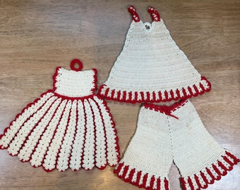 Hot Pad ou maniques vintage crochetés à la main