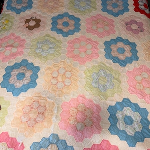 Antique quilt grandmothers flower garden - Etsy 日本