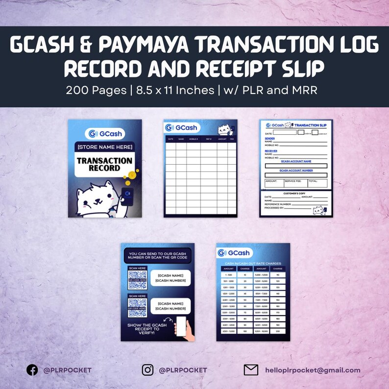 Gcash & Paymaya Transaction Log Record and Receipt Slip - Etsy