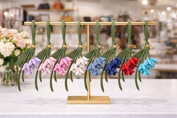 Handmade Lily Bag Charm | Floral Keychain Accessory