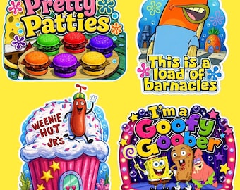 Goofy Goober, Pretty Patties, Weenie Hut Jr's Stickers | Water-Resistant Decals