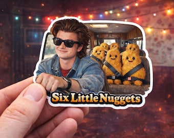 Steve Harrington, Stranger Things Five Sticker, Steve & His Six Little Nuggets, Trending TV Show Inspired 3-inch Sticker