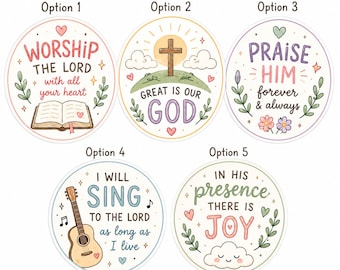 Christian Worship Stickers | Pastel Faith Decal Stickers