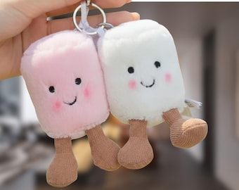 Jellycat Amuseable Marshmallows Pink & White Plush keycahin | Authentic Luxury Toy BNWT