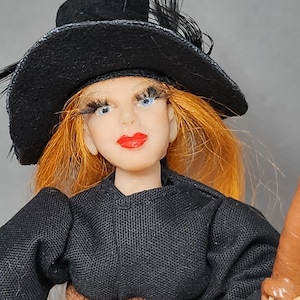 OOAK, doll, Witch, 1:12 dollhouse doll, Halloween