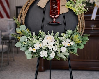 Graveside memorial faux hummingbird flower arrangements