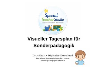 Visueller Tagesplan für Sonderpädagogik | Tagesroutine mit Belohnungssystem